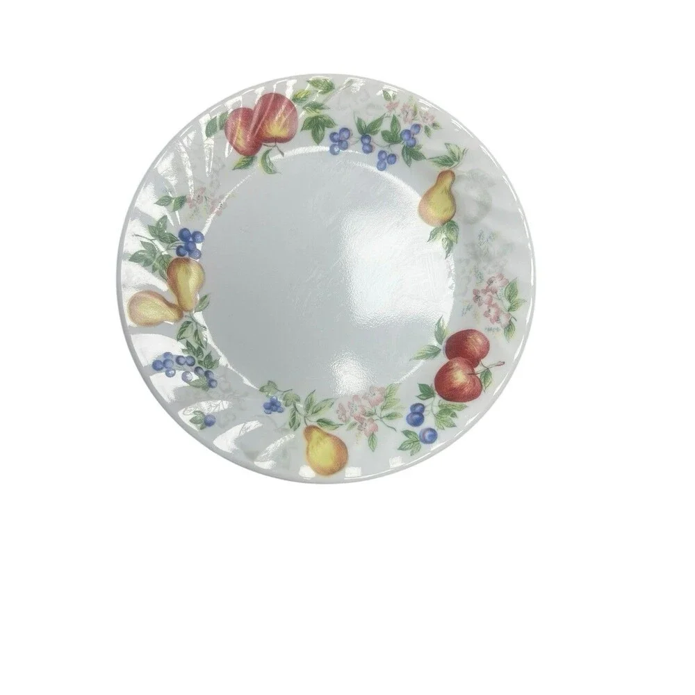 3 Piece Corning Corelle Chutney Fruit Swirl Rim 1‎ Dinner, 1 Salad, 1 Saucer Set